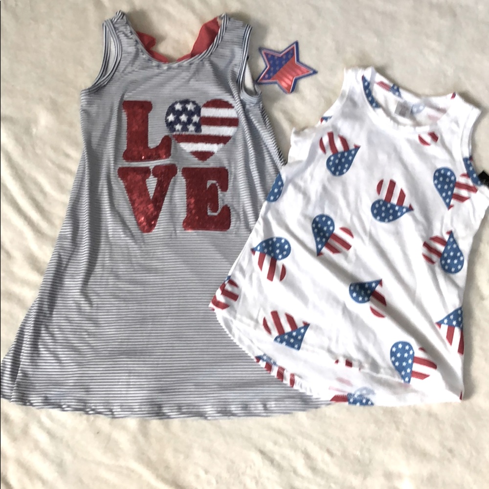 Patriotic Girls attire Flag size 7 NWT